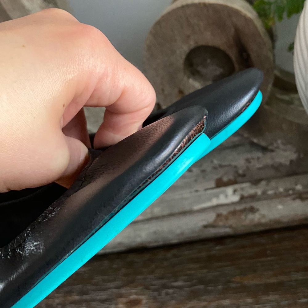Tieks by Gavriell Italian Leather Black Slip On Ballerina Ballet Flats Shoes 6 - Picture 8 of 17